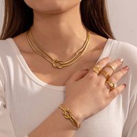 Simple Style Knot Stainless Steel Plating 18k Gold Plated Bracelets Necklace main image 6