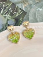 1 Pair Sweet Heart Shape Inlay Alloy Artificial Crystal Rhinestones Drop Earrings main image 5