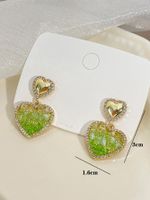 1 Pair Sweet Heart Shape Inlay Alloy Artificial Crystal Rhinestones Drop Earrings main image 2