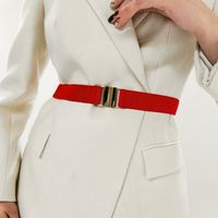 Casual Simple Style Solid Color Elastic Band Buckle Women's Woven Belts main image 3