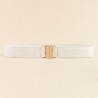 Casual Simple Style Solid Color Elastic Band Buckle Women's Woven Belts sku image 1