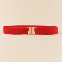 Casual Simple Style Solid Color Elastic Band Buckle Women's Woven Belts sku image 2