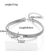 Simple Style Round Square Stainless Steel Plating Inlay Zircon 18k Gold Plated Bracelets Necklace sku image 12