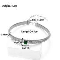 Simple Style Round Square Stainless Steel Plating Inlay Zircon 18k Gold Plated Bracelets Necklace sku image 8