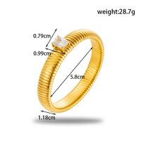 Simple Style Round Square Stainless Steel Plating Inlay Zircon 18k Gold Plated Bracelets Necklace sku image 5