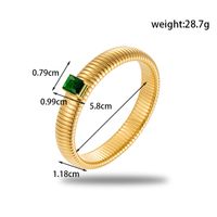 Simple Style Round Square Stainless Steel Plating Inlay Zircon 18k Gold Plated Bracelets Necklace sku image 1