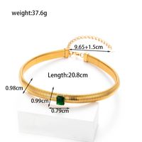 Simple Style Round Square Stainless Steel Plating Inlay Zircon 18k Gold Plated Bracelets Necklace sku image 7