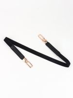 Simple Style Classic Style Solid Color Elastic Band Buckle Women's Woven Belts main image 6