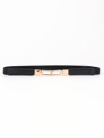 Simple Style Classic Style Solid Color Elastic Band Buckle Women's Woven Belts sku image 3