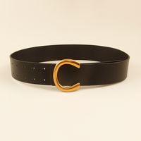 Simple Style Classic Style Letter Solid Color Pu Leather Buckle Women's Leather Belts main image 6
