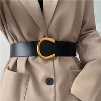 Simple Style Classic Style Letter Solid Color Pu Leather Buckle Women's Leather Belts main image 1