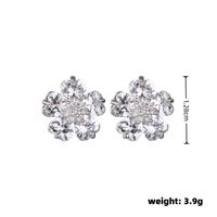 1 Pair Sweet Shiny Flower Plating Inlay Copper Alloy Crystal Zircon White Gold Plated Ear Studs main image 2