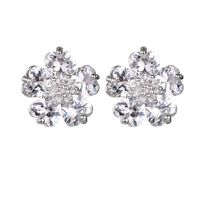 1 Pair Sweet Shiny Flower Plating Inlay Copper Alloy Crystal Zircon White Gold Plated Ear Studs main image 6