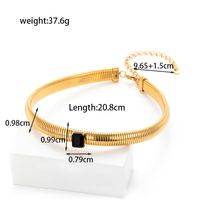 Simple Style Round Square Stainless Steel Plating Inlay Zircon 18k Gold Plated Bracelets Necklace sku image 9