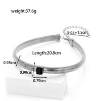 Simple Style Round Square Stainless Steel Plating Inlay Zircon 18k Gold Plated Bracelets Necklace sku image 10