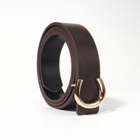 Simple Style Classic Style Letter Solid Color Pu Leather Buckle Women's Leather Belts sku image 1
