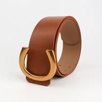 Simple Style Classic Style Letter Solid Color Pu Leather Buckle Women's Leather Belts sku image 9