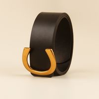 Simple Style Classic Style Letter Solid Color Pu Leather Buckle Women's Leather Belts sku image 10
