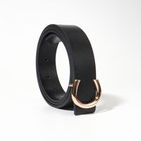 Simple Style Classic Style Letter Solid Color Pu Leather Buckle Women's Leather Belts sku image 5
