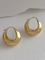 1 Pair Vintage Style Semicircle Solid Color Alloy Earrings main image 5