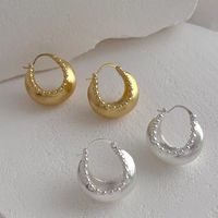 1 Pair Vintage Style Semicircle Solid Color Alloy Earrings main image 3