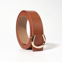Simple Style Classic Style Letter Solid Color Pu Leather Buckle Women's Leather Belts sku image 4