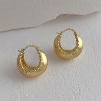 1 Pair Vintage Style Semicircle Solid Color Alloy Earrings sku image 1