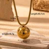 Simple Style Round Stainless Steel Plating 18k Gold Plated Pendant Necklace sku image 1