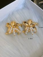 1 Pair Sweet Simple Style Flower Pearl Alloy Ear Studs main image 2