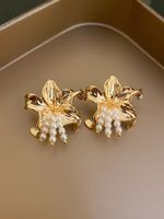 1 Pair Sweet Simple Style Flower Pearl Alloy Ear Studs main image 1