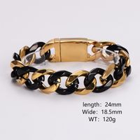 Hip-Hop Rock Cool Style Geometric Stainless Steel 18K Gold Plated Unisex Bracelets main image 4