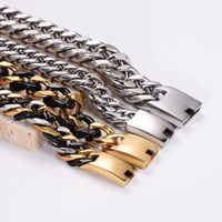 Hip-Hop Rock Cool Style Geometric Stainless Steel 18K Gold Plated Unisex Bracelets main image 7