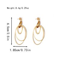 1 Pair Elegant Streetwear Oval Plating 304 Stainless Steel 14K Gold Plated Drop Earrings sku image 1