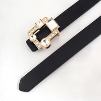 Vacation Simple Style Classic Style Geometric Pu Leather Inlay Rhinestones Women's Leather Belts main image 6