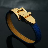 Retro Commute Solid Color Pu Leather Alloy Plating Women's Wristband main image 3