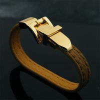 Retro Commute Solid Color Pu Leather Alloy Plating Women's Wristband sku image 1
