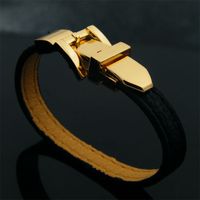 Retro Commute Solid Color Pu Leather Alloy Plating Women's Wristband main image 6
