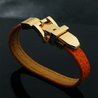 Retro Commute Solid Color Pu Leather Alloy Plating Women's Wristband main image 7
