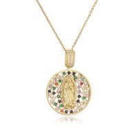 Ig Style Simple Style Human Virgin Mary Copper Plating Inlay Zircon Gold Plated Pendant Necklace main image 5