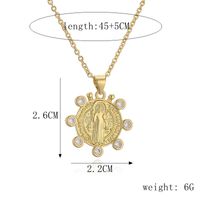 Ig Style Simple Style Human Virgin Mary Copper Plating Inlay Zircon Gold Plated Pendant Necklace sku image 1