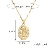 Ig Style Simple Style Human Virgin Mary Copper Plating Inlay Zircon Gold Plated Pendant Necklace sku image 4
