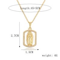 Ig Style Simple Style Human Virgin Mary Copper Plating Inlay Zircon Gold Plated Pendant Necklace sku image 3