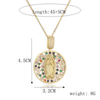 Ig Style Simple Style Human Virgin Mary Copper Plating Inlay Zircon Gold Plated Pendant Necklace sku image 7