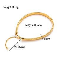 Einfacher Stil Runden Einfarbig Rostfreier Stahl Überzug 18 Karat Vergoldet Armbänder Halskette sku image 3