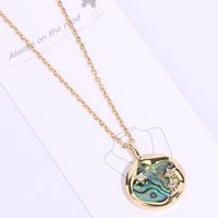 Vacation Marine Style Beach Star Waves Stainless Steel Copper Plating Inlay Shell Zircon 14k Gold Plated Pendant Necklace main image 7