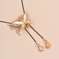 Original Design Butterfly Alloy Plating Inlay Rhinestones Women's Sweater Chain main image 6