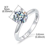 Casual Glam Round Sterling Silver Gra Inlay Moissanite Rings main image 2