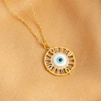 Wholesale Simple Style Devil's Eye Stainless Steel Copper Plating Inlay 18K Gold Plated Zircon Pendant Necklace main image 6