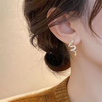 1 Pair Romantic Simple Style Dragon Plating Inlay Alloy Rhinestones Gold Plated Silver Plated Ear Studs main image 1