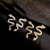 1 Pair Romantic Simple Style Dragon Plating Inlay Alloy Rhinestones Gold Plated Silver Plated Ear Studs main image 5